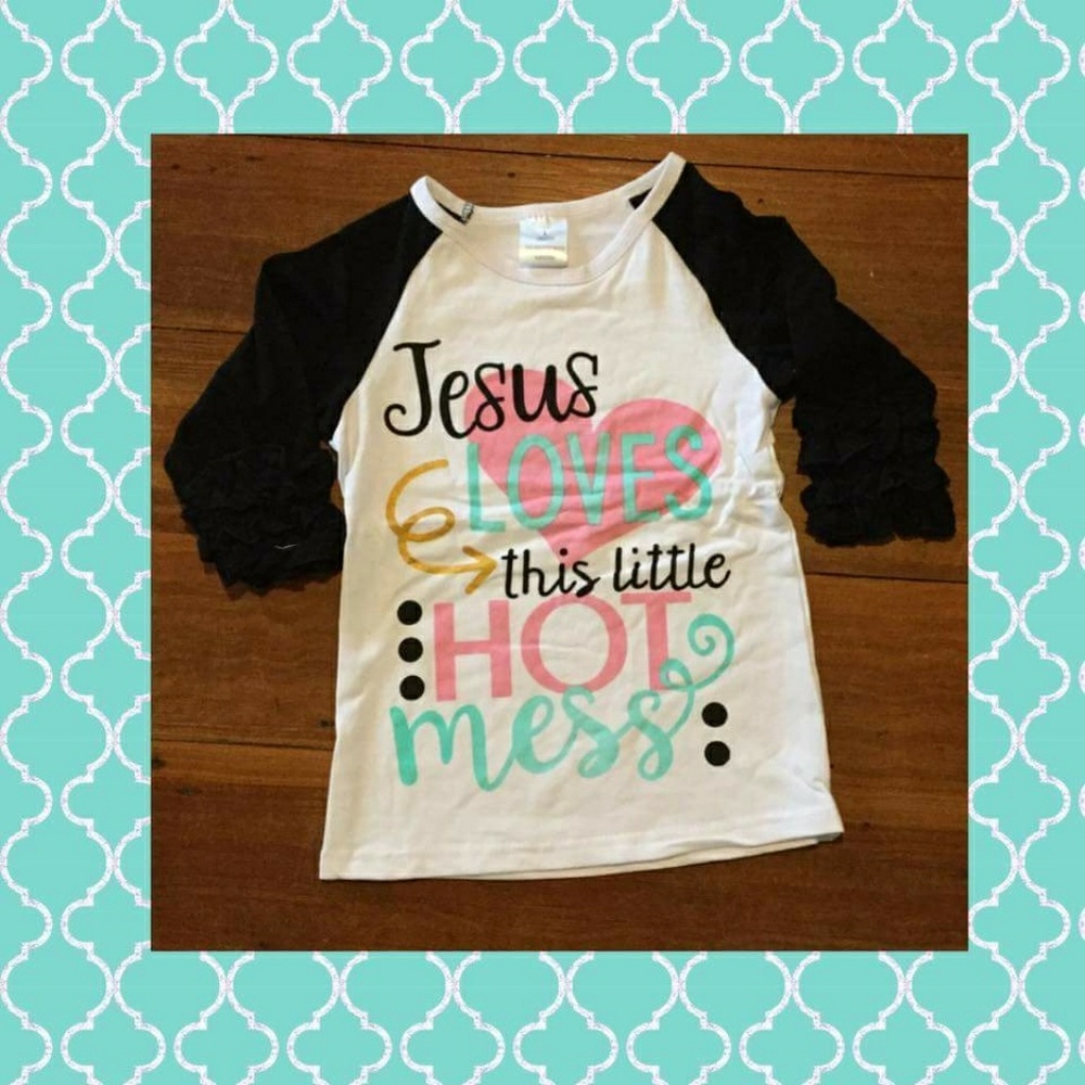 NWT Jesus ruffle 3/4 sleeve top